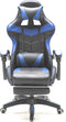 Gamestoel met voetsteun Cyclone tieners - bureaustoel - racing gaming stoel - blauw zwart