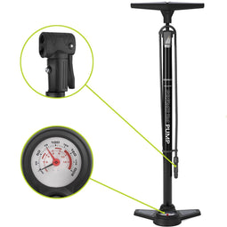 Fietspomp met Drukmeter - Voor alle Ventielen Dubbel- Hollands- Frans- Autoventiel - ACROPAQ