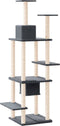 vidaXL - Kattenmeubel - met - sisal - krabpalen - 176 - cm - donkergrijs