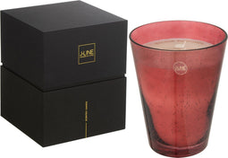 J-Line geurkaars Portofino - Cucumber Mist & Eucalyptus - glas - bordeaux - large - 120U
