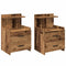 Nachtkastjes 2 st met 2 lades 40x36,5x62 cm oud houtkleurig