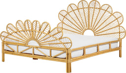 FLORENTINE - Tweepersoonsbed - Lichtbruin - 160 x 200 cm - Rotan