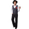 Charleston gentleman kostuum - heren kostuumset - zwart/wit - maat S