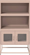 vidaXL - Hoge - kast - 68x39x123 - cm - staal - roze