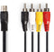 Nedis CAGP20400BK10 - Stereo audiokabel 5-pin DIN naar 4x RCA - 100cm - Zwart