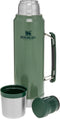 Stanley Classic Legendary Bottle 1L | Hammertone Green | Thermosfles houdt 24 uur warm of koud | Vaatwasserbestendig | Roestvrijstalen Thermoskan | Lekvrij | BPA-Vrij