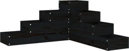 vidaXL - Plantenbak - 4-laags - 80,5x79x36 - cm - massief - grenenhout - zwart