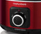Morphy Richards Slowcooker 3.5 Liter - 460014, 163 W, Draaiknop, Zwart, Rood, Glas