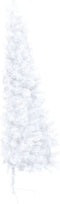 vidaXL - Kunstkerstboom - met - standaard - half - 150 - cm - PVC - wit