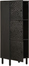 vidaXL - Hoge - kast - 40x33x110 - cm - massief - mangohout - zwart