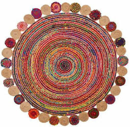 Tapijt DKD Home Decor Katoen Multicolour Jute (160 x 160 x 1 cm)