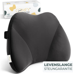 ComfyCentre Ergonomisch Rugkussen - Rugsteun voor Auto Bureaustoel Bank Bed - Pijnverlichting Ondersteuning - Zwart