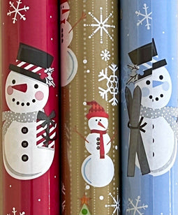Benza Sneeuwman Assortiment - Cadeaupapier - 65 Rollen 200 x 70 cm Multikleur