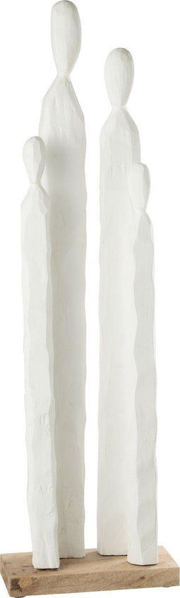 J-Line decoratie Hoog Groep - hout - wit