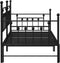 vidaXL - Ligbed - Met - Uittrekbed - Zwart - 90x190 - cm - Staal
