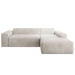 Vals - L-vormige hoekbank - Comfortschuim - Beige - 250 x 183 x 71 cm