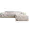 Vals - L-vormige hoekbank - Comfortschuim - Beige - 250 x 183 x 71 cm
