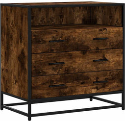 vidaXL - Ladekast - 70x41x70 - cm - bewerkt - hout - gerookt - eikenkleurig