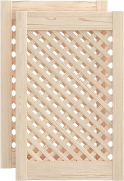 vidaXL - Kastdeuren - met - latwerk - 2 - st - 39,5x61,5 - cm - massief - grenenhout