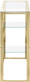 vidaXL - Wandtafel - roestvrijstaal - en - gehard - glas - goudkleurig