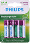Philips R6B4RTU25 - Oplaadbare AA Batterijen - 2500 mAh - 4 stuks