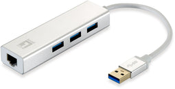 LevelOne USB-0503 - Dockingstation - 3x USB 3.2 (Gen1) - 1x Ethernet 1Gbps - Zilver