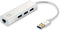 LevelOne USB-0503 - Dockingstation - 3x USB 3.2 (Gen1) - 1x Ethernet 1Gbps - Zilver