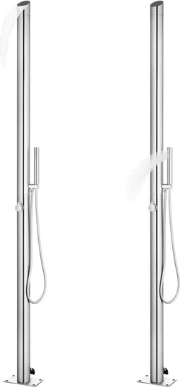 Buitendouche met bruine basis 225 cm roestvrij staal