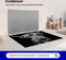 KitchenYeah® Inductie beschermer - Afdekplaat kookplaat - 75x52 cm - Schotse hooglander - Zwart - Wit