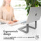 iMoshion Aluminium Antislip Laptop Standaard - Ergonomische Laptop Stand - Tablet Houder - Geschikt voor alle Laptops - Donkergrijs