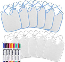 24-Delige Slabbetjes en Textielstiften Set