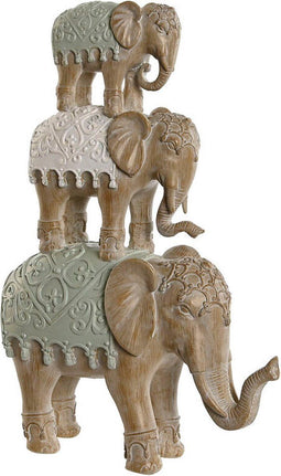 Decoratieve figuren Home ESPRIT Wit Olifant Koloniaal 24,5 x 9,5 x 35 cm