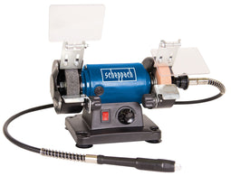 Scheppach HG34 Slijp- en schuurmachine 3-in-1 - Slijpen, schuren en polijsten - Incl. 100-delige toolkit