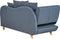 MERI II - Chaise longue met opbergruimte - Blauw - Links - Fluweel