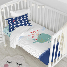 Happy Friday Duvet cover set 2 pieces Whale 115x145 cm (Cot bed) Multicolor