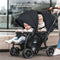 Deryan Elena - Luxe dubbele buggy - Compact lichtgewicht - Zwart