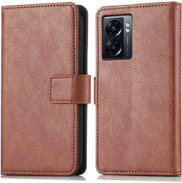 imoshion Hoesje Geschikt voor Oppo A77 Hoesje Met Pasjeshouder - imoshion Luxe Bookcase - Bruin