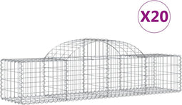 vidaXL - Schanskorven - 20 - st - gewelfd - 200x50x40/60 - cm - ijzer
