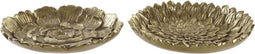 Dienblad DKD Home Decor Gouden Hars Blad van een plant (25 x 25 x 4 cm) (2 Stuks)