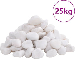 vidaXL - Kiezelstenen - gepolijst - 2-5 - cm - 25 - kg - wit