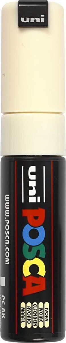 Verfstift posca pc8k b schuin ivoor