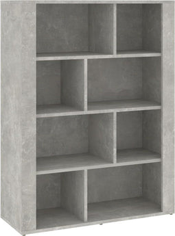 vidaXL - Dressoir - 80x30x106 - cm - bewerkt - hout - betongrijs