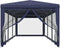 vidaXL - Partytent - met - 8 - mesh - zijwanden - 3x9 - m - HDPE - blauw