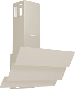 Wiggo WE-D633G(C) - Schuine Afzuigkap 60 cm - Crème Triple Glas - LED Verlichting - Touch Control
