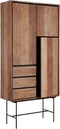 24Designs Metropole Kast Hoog – B100 X D40 X H210 Cm - Teakhout