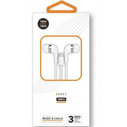 Tech One Tech TEC1304 - Oordopjes met microfoon - USB-C - Wit