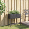 vidaXL - Plantenbak - met - schap - poly - rattan - zwart