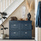 SoBuy Schoenenkast 4 Kleppen - Slank Schoenenmeubel - Tot 16 paar schoenen - Blauw