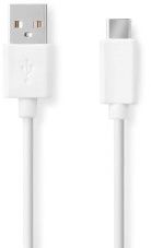 Nedis CCGB60600WT10 - USB A naar USB-C Kabel - 60W Power Delivery - Wit