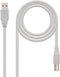 Nanocable 10.01.0102 - USB A naar USB B - Male/male - 100cm - Beige